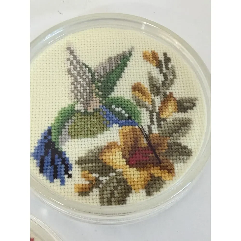 Cross Stitch C-14 HUMMINGBIRDS 3 Pack Acrylic Coasters - Fond Memories